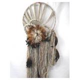 Bohemian Yarn and Feather Wall Hanging Decor