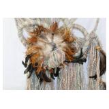 Bohemian Yarn and Feather Wall Hanging Decor
