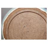 Signed Studio Pottery Bowl and Plate Set - Multicolor Glaze