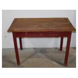 Vintage Wooden Table with Single Drawer