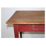 Vintage Wooden Table with Single Drawer