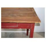 Vintage Wooden Table with Single Drawer