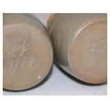 1998 Beaumont Brothers Pottery Jars with Snowman and Rabbit Motifs, Cork Tops