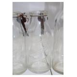Vintage Glass Milk Bottles and Swing Top Bottles Lot