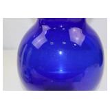 Cobalt Blue Glass Vase, 10 Inches Tall