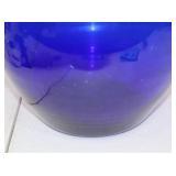 Cobalt Blue Glass Vase, 10 Inches Tall