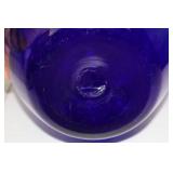 Cobalt Blue Glass Vase, 10 Inches Tall