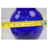 Cobalt Blue Glass Vase, 10 Inches Tall