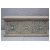 Distressed White 3-Drawer Tin Front Accent Chest, 23 in. Wide
