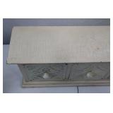 Distressed White 3-Drawer Tin Front Accent Chest, 23 in. Wide