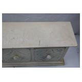 Distressed White 3-Drawer Tin Front Accent Chest, 23 in. Wide
