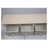 Distressed White 3-Drawer Tin Front Accent Chest, 23 in. Wide