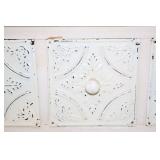 Distressed White 3-Drawer Tin Front Accent Chest, 23 in. Wide