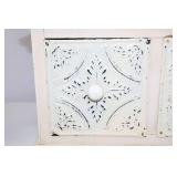 Distressed White 3-Drawer Tin Front Accent Chest, 23 in. Wide