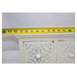 Distressed White 3-Drawer Tin Front Accent Chest, 23 in. Wide