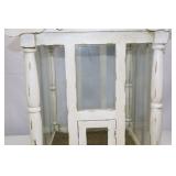 Distressed White Wooden Tabletop Greenhouse Terrarium, 24 x 15 in.