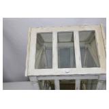 Distressed White Wooden Tabletop Greenhouse Terrarium, 24 x 15 in.
