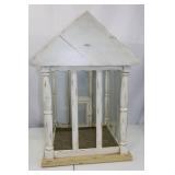 Distressed White Wooden Tabletop Greenhouse Terrarium, 24 x 15 in.