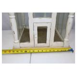 Distressed White Wooden Tabletop Greenhouse Terrarium, 24 x 15 in.