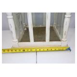 Distressed White Wooden Tabletop Greenhouse Terrarium, 24 x 15 in.