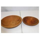 Pair of Vintage Wooden Bowls