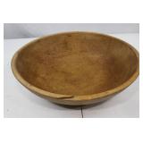 Large Antique Wooden Dough Bowl 15 Inch