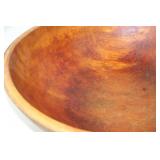 Primitive Wood Bowl and Rustic Painted Display Stands Lot