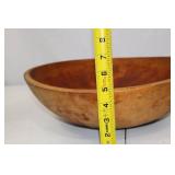 Primitive Wood Bowl and Rustic Painted Display Stands Lot