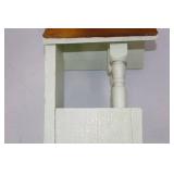 Painted Wood Wall Shelf with Spindle Supports and Brown Roof Accent