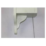 Painted Wood Wall Shelf with Spindle Supports and Brown Roof Accent