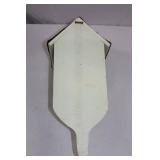 Painted Wood Wall Shelf with Spindle Supports and Brown Roof Accent