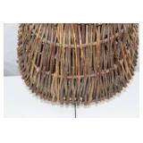 Vintage Hand-woven Wicker Gathering Basket with Handle