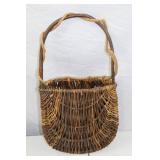 Vintage Hand-woven Wicker Gathering Basket with Handle