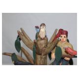 Folk Art Wood Carving "Tree of Life" by Randy Tate, 10 Inches Tall