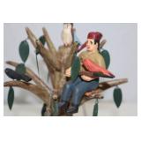 Folk Art Wood Carving "Tree of Life" by Randy Tate, 10 Inches Tall