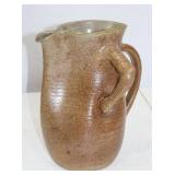 Novelty Stoneware Brown Glazed Pitcher, 9.5" Tall