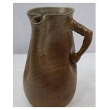 Novelty Stoneware Brown Glazed Pitcher, 9.5" Tall