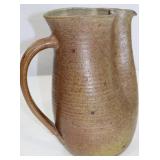 Novelty Stoneware Brown Glazed Pitcher, 9.5" Tall