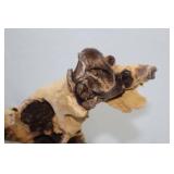 Natural Hardwood Accent Sculpture, 11x8 Inch Freeform Decor