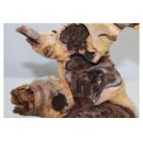 Natural Hardwood Accent Sculpture, 11x8 Inch Freeform Decor