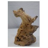 Natural Hardwood Accent Sculpture, 11x8 Inch Freeform Decor
