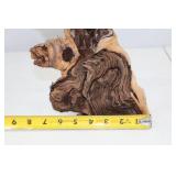 Natural Hardwood Accent Sculpture, 11x8 Inch Freeform Decor