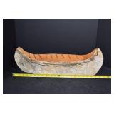 Vintage Handmade Birch Bark Canoe Model, Approx. 15 Inch