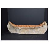 Vintage Handmade Birch Bark Canoe Model, Approx. 15 Inch