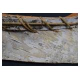 Vintage Handmade Birch Bark Canoe Model, Approx. 15 Inch