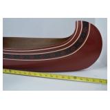 Decorative Wooden Canoe Centerpiece with Red and Black Accents, 28 in.