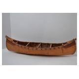 Handcrafted Birch Bark Canoe Model, Approx. 22 Inches Long