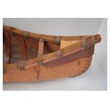 Handcrafted Birch Bark Canoe Model, Approx. 22 Inches Long