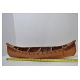 Handcrafted Birch Bark Canoe Model, Approx. 22 Inches Long