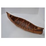 Handcrafted Birch Bark Canoe Model, Approx. 22 Inches Long